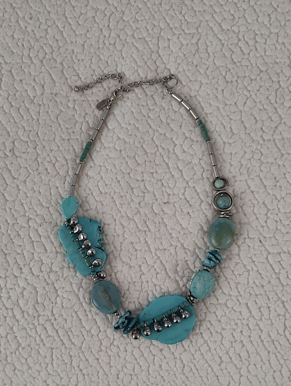 Turquoise Bead Statement Necklace - Unbranded
